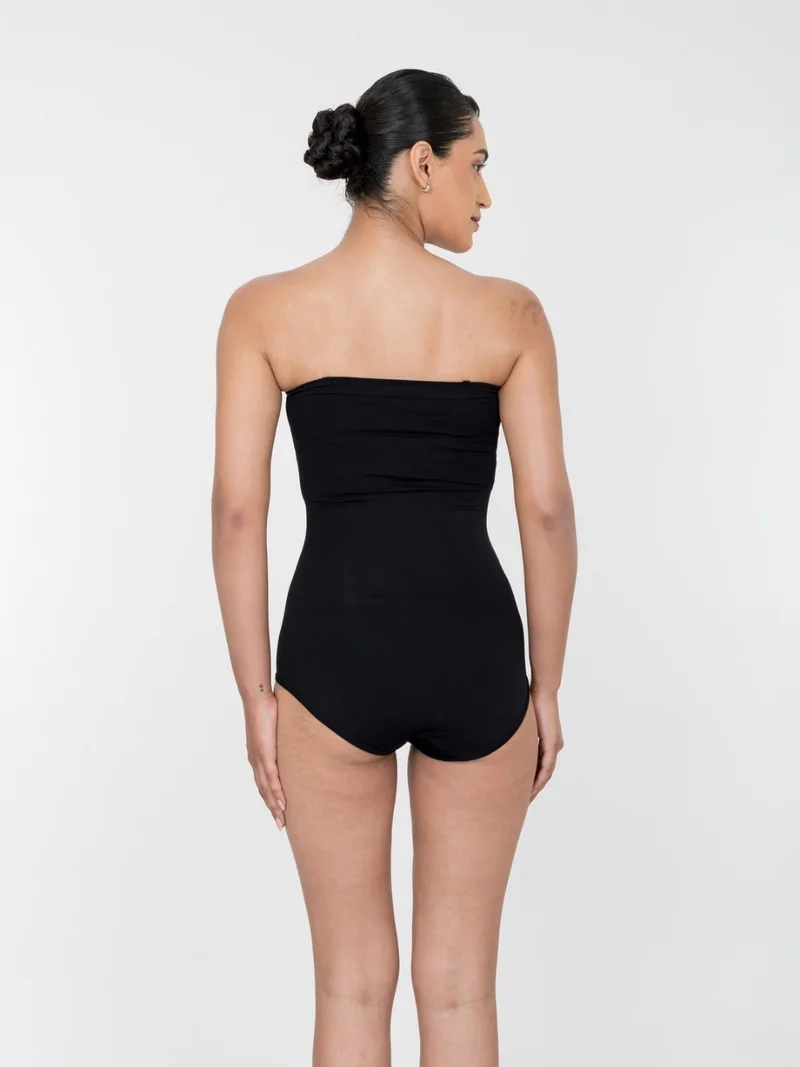 Shapercult Store Strapless Black Bodysuit for Women